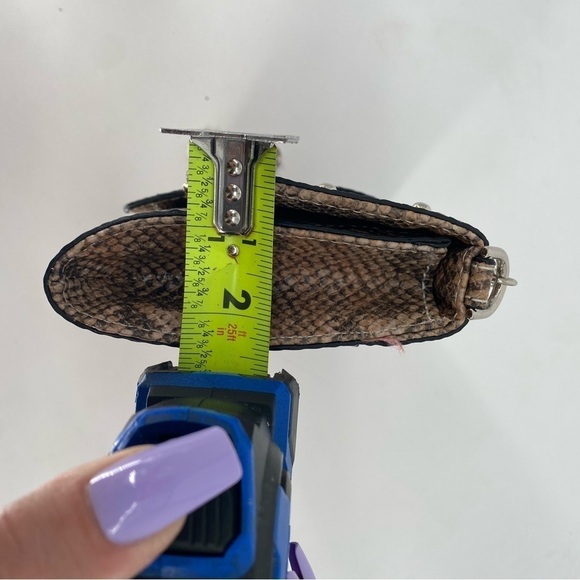 GUESS Snakeskin Clutch Handbag With Silver Shoulder Chain - Picture 11 of 14